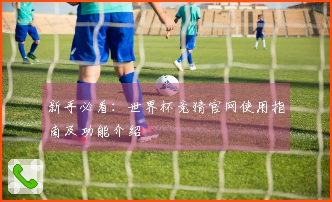 新手必看：世界杯竞猜官网使用指南及功能介绍
